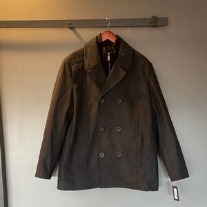 Kenneth Cole Men's Black Double-Breasted Pea Coat